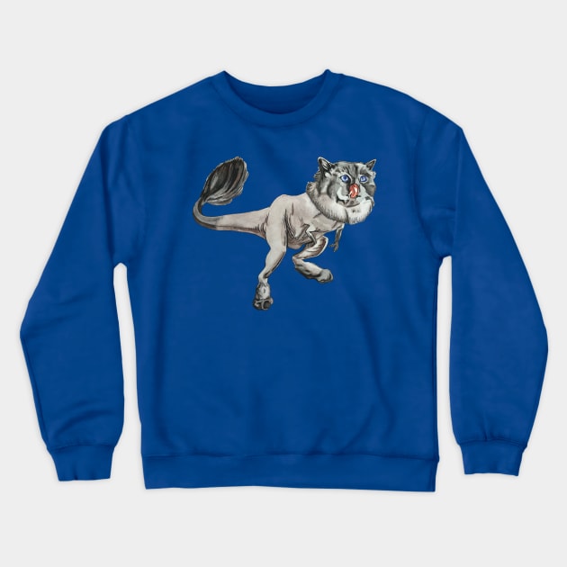 Tyrannosaurus Kitty Crewneck Sweatshirt by RaLiz